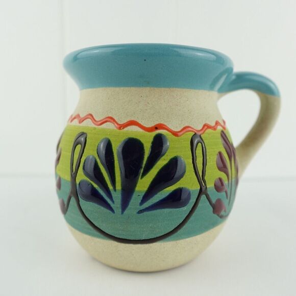 Unmarked Other - Studio Pottery Colorful Coffee Mug 4" High